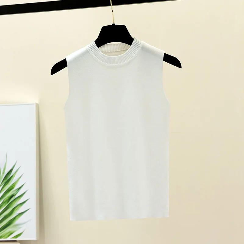 Желтый вязаный свитер жилет тонкая женская трикотажная одежда без рукавов для