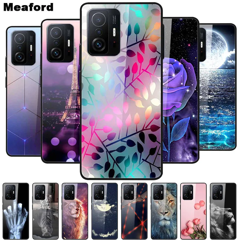 

Tempered Glass Case For Xiaomi 11T Cover 6.67 Soft Bumper Hard glass Case For Xiaomi 11T Pro Case Mi 11T Pro Mi11T Capa Shells