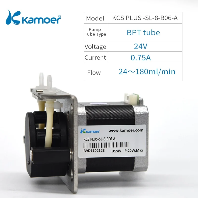 Kamoer KCS PLUS мини перистальтический насос с высокой точностью и шаговым двигателем(установка L платы - Напряжение: KCS PLUS -SL-8-B06-A