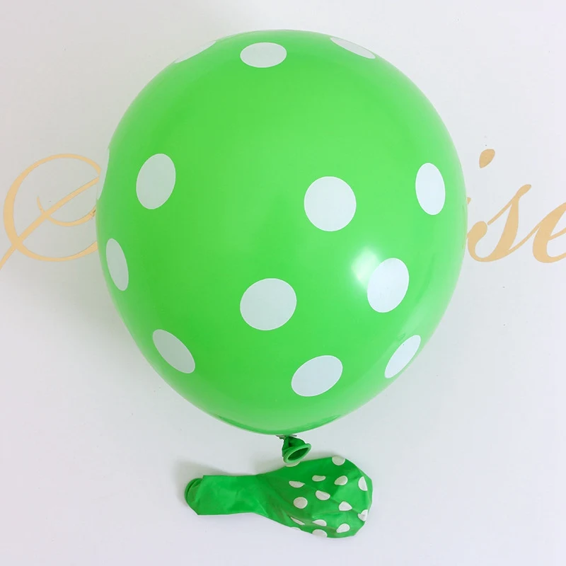 light green dot 10pc Детские Мультяшные вечерние шары на день рождения с изображением милой пчелки, латексные шары, флаги, игрушки на день рождения детей - Цвет: light green dot 10pc