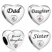 daughter love dad charm diy fit original pan charms bracelet women best friends heart beads for jewelry making fathers day gift