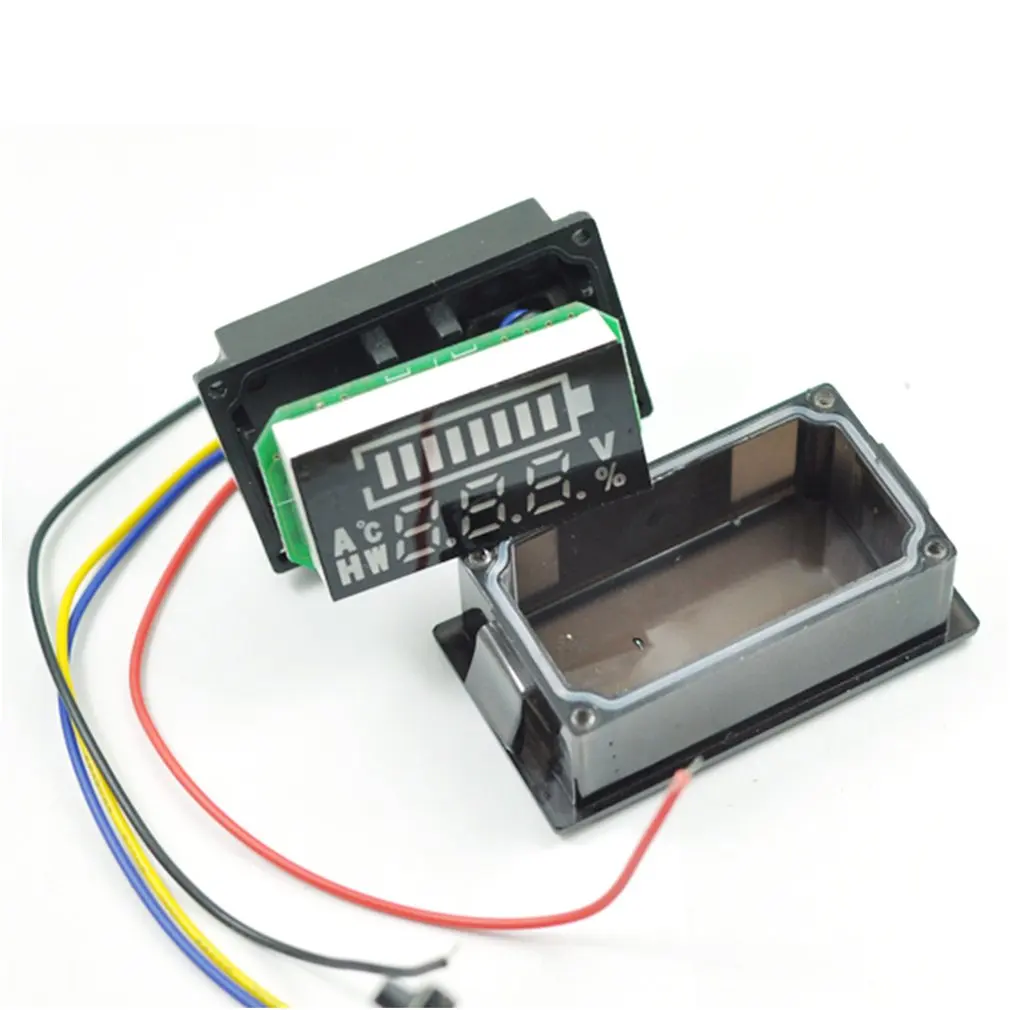 Waterproof Electricity and Voltage Dual Meter Tester Battery Power Digital Display Voltage Meter Electric Car Voltmeter