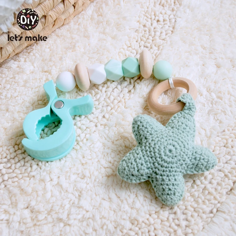 Детские погремушки Let's Make Baby toy 0-12 месяцев мягкие для детей цепочка на колесиках