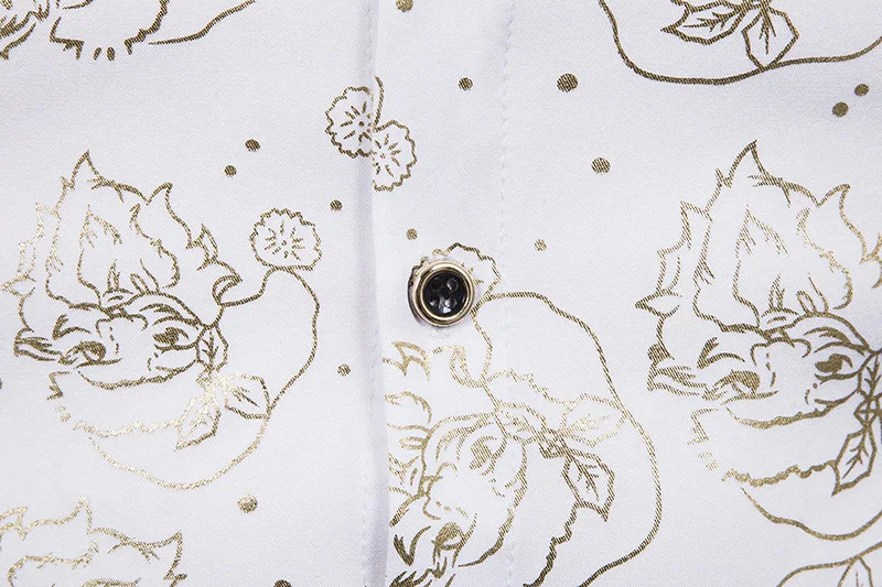 Блестящая золотая рубашка с принтом Санта Клауса и фольги мужская Тонкая