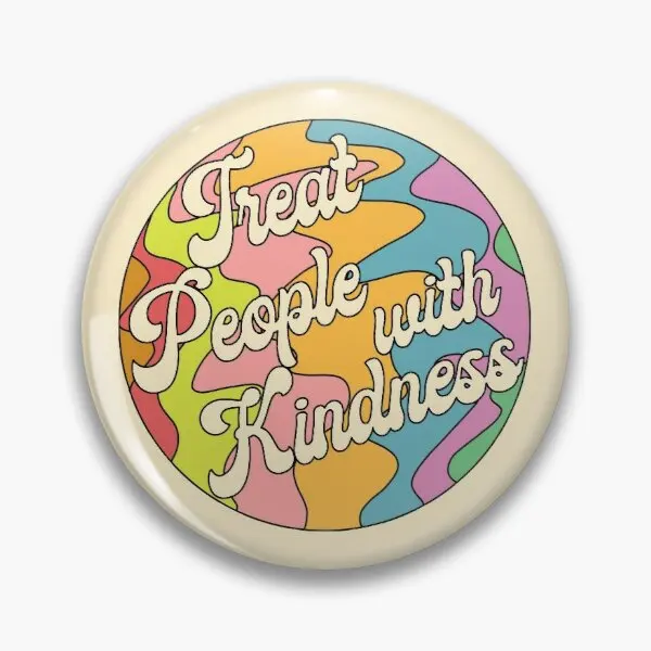 

Groovy Treat 'Em With Kindness Design Soft Enamel Pin Funny Lover Decor Clothes Creative Badge Cute Hat Metal Gift Women