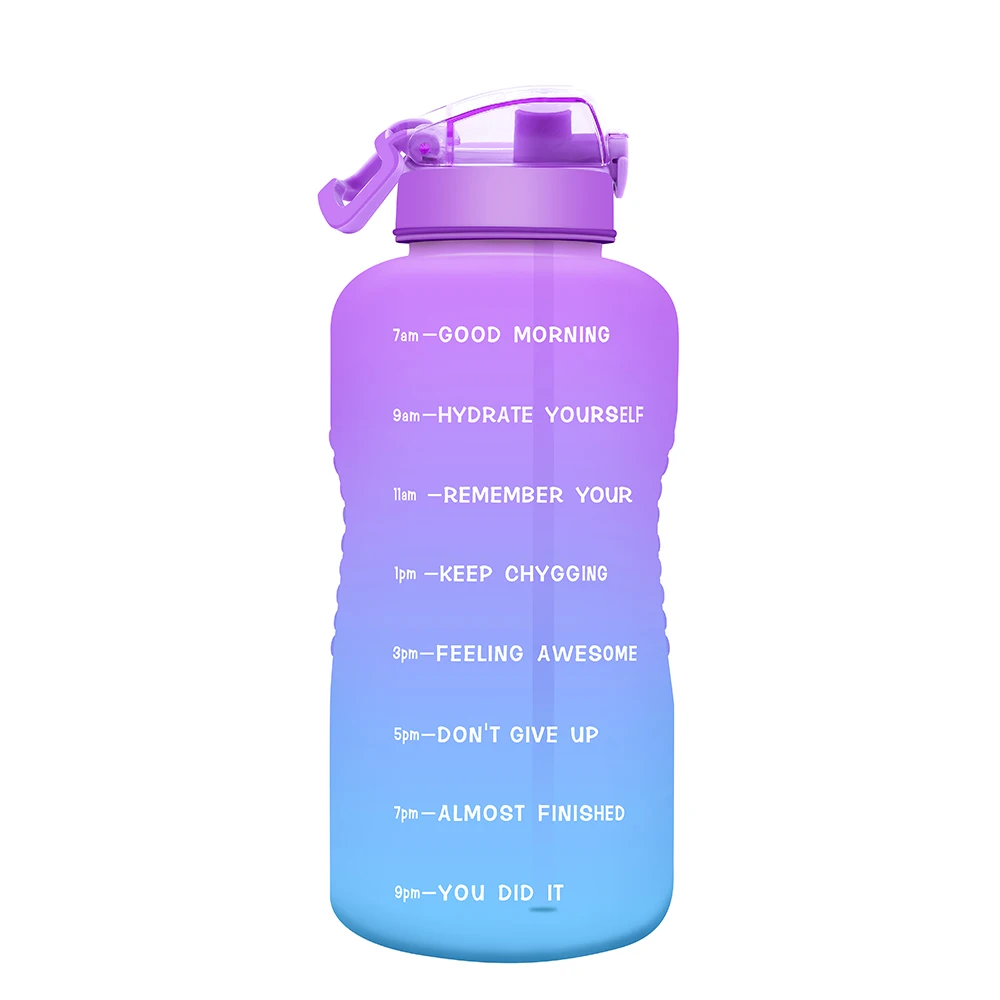 저렴한 BIRAAEV 3.78L 128oz 갤런 물병 빨대 포함 Tritan 동기 좋은 BPA 무료 스포츠 음료 용기 대용량 야외 물 주전자