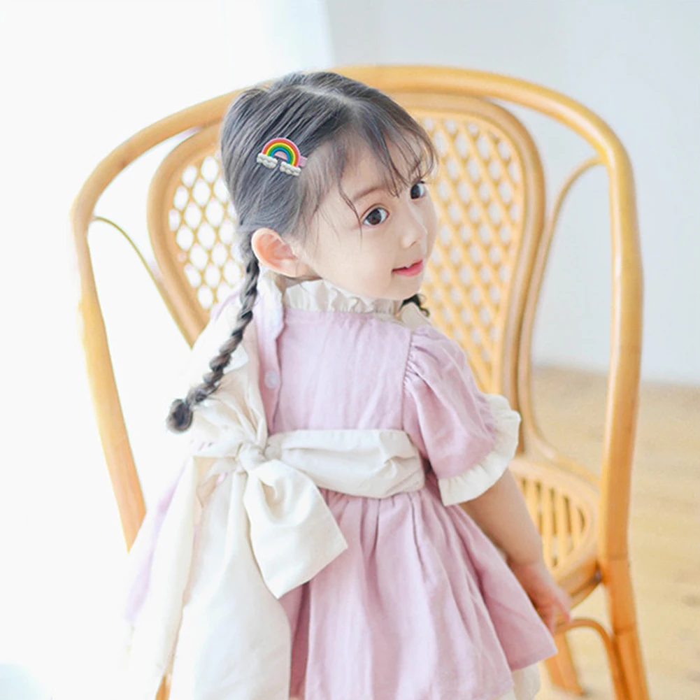 Заколка для волос детская с рисунком в виде облака леденца радуги |