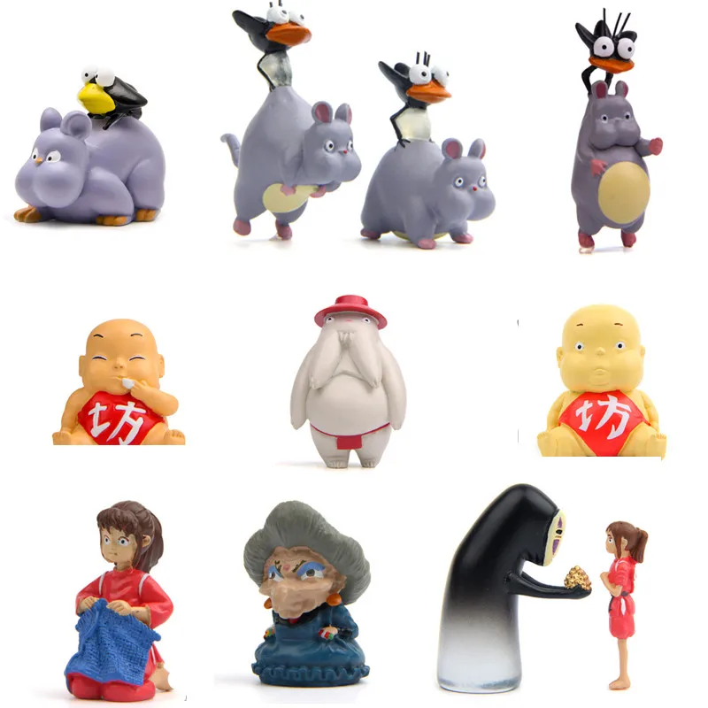 

Anime Studio Ghibli Spirited Away No Face Man Yubaba Rat Figure Miyazaki Hayao Anime Model Decoration Toys for Children