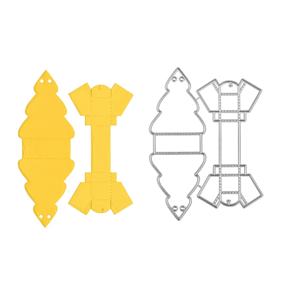 GJCrafts шаблоны для коробок металлические режущие штампы Новинка для трафарет для скрапбукинга альбом бумага декоративная открытка Рождественская коробка трафарет ремесло штампы