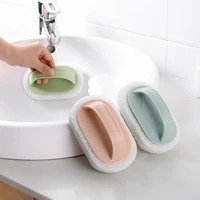 household cleaning brush with handle decontamination sponge to wipe bathroom tiles brush kitchen magic fiber brush cleaning tool