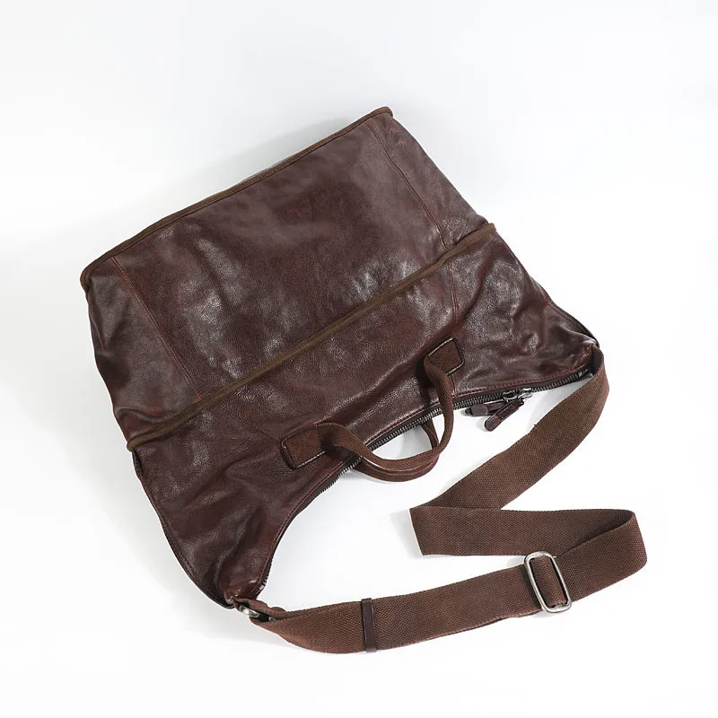 Fashion designer natural real leather men's shoulder messenger bag high-quality soft cowhide multifunction largecapacity handbag
