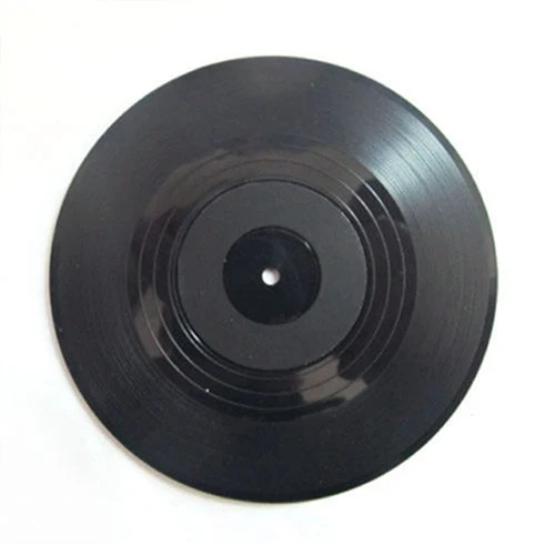 Ретро cd-дизайн Противоскользящий силиконовый коврик для напитков записывающий