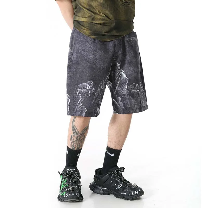 UNCLEDONJM мужские шорты с рисунком летние хлопковые Модные брендовые дышащие kanye
