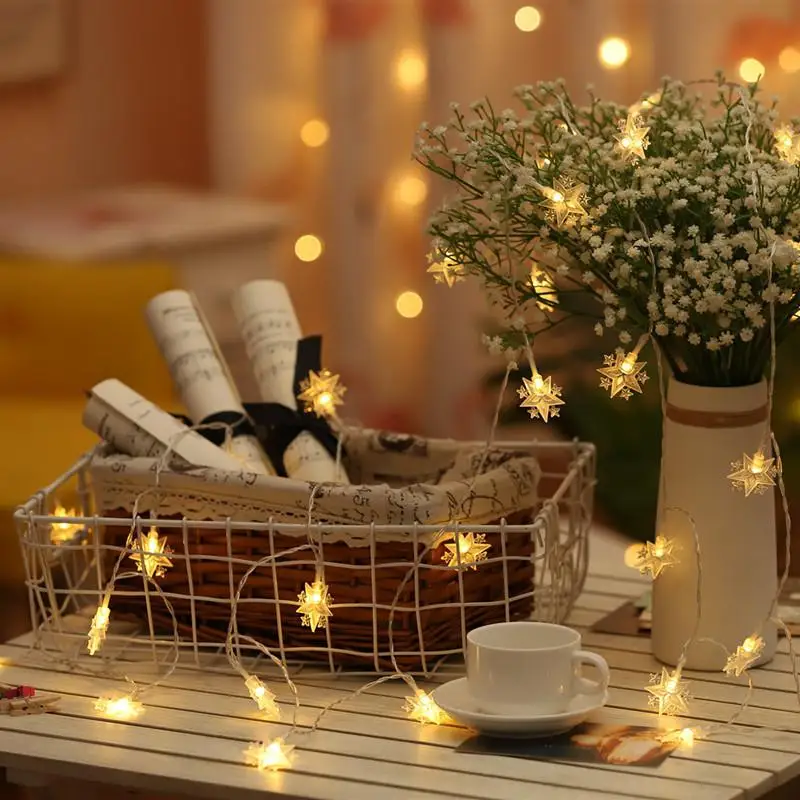 Светодиодный светильник-гирлянда со звездой луной праздничный уличный