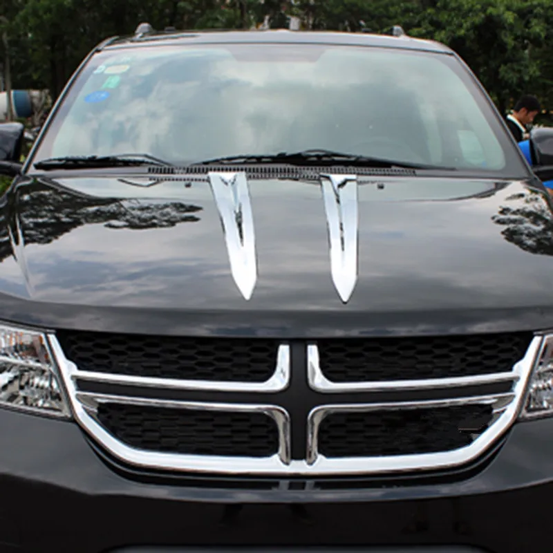 

Car styling for Dodge Journey/Jcuv 2013-2015 high quality ABS Chrome Front cover hood trim strip trim