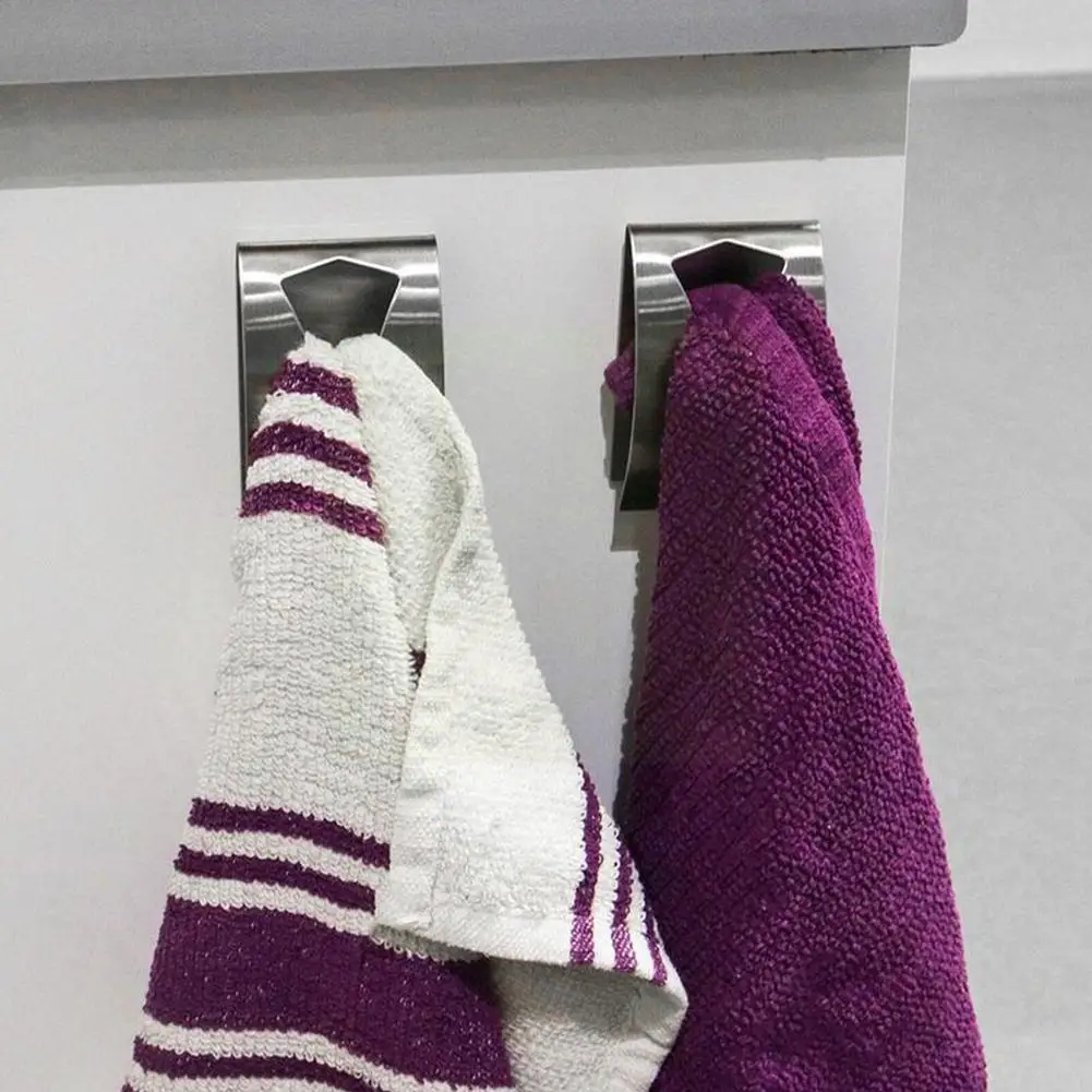 

2PCS Towel Storage Racks Hanger Towel Holder Dishcloth Hangers Holder Tool Bathroom Accessories Mounted Kitchen Wall F8Z3