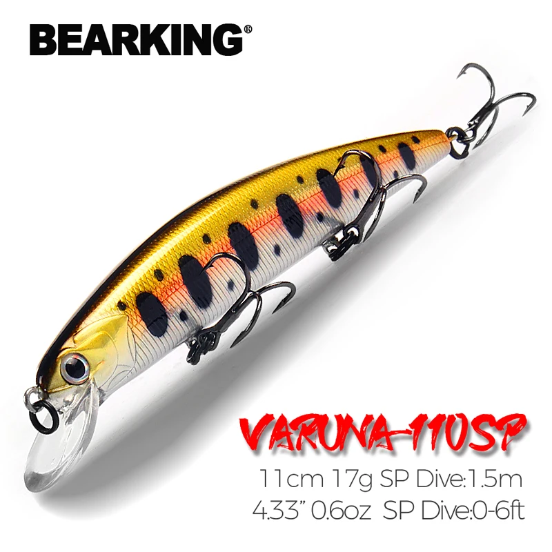 Bearking, 11 см, 17 г, для дайвинга, 1,5 м, супер вес, система длинного литья, SP minnow, новая модель, рыболовные приманки, жесткая наживка, качественные воблеры