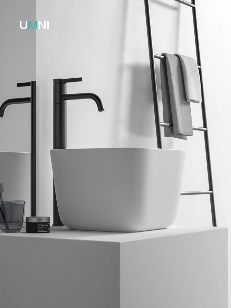 

Gray-white above counter basin, large single basin, deepened, balcony, splash-proof ceramic washbasin, heightened washbasin
