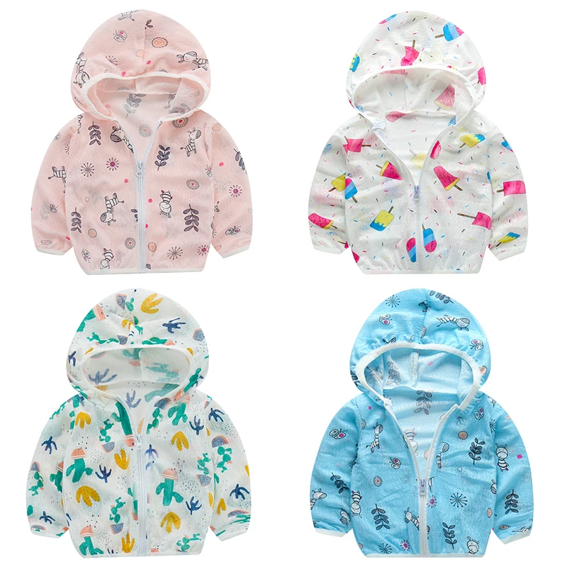 Детская одежда с капюшоном для защиты от солнца летняя и осенняя маленьких