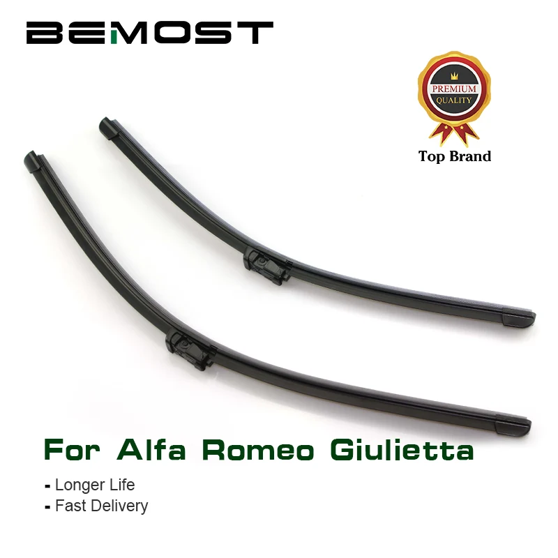 

BEMOST Car Wiper Blades Natural Rubber For Alfa Romeo Giulietta 940 24"+18",2010 2011 2012 2013 2014 Fit Push Button Arm