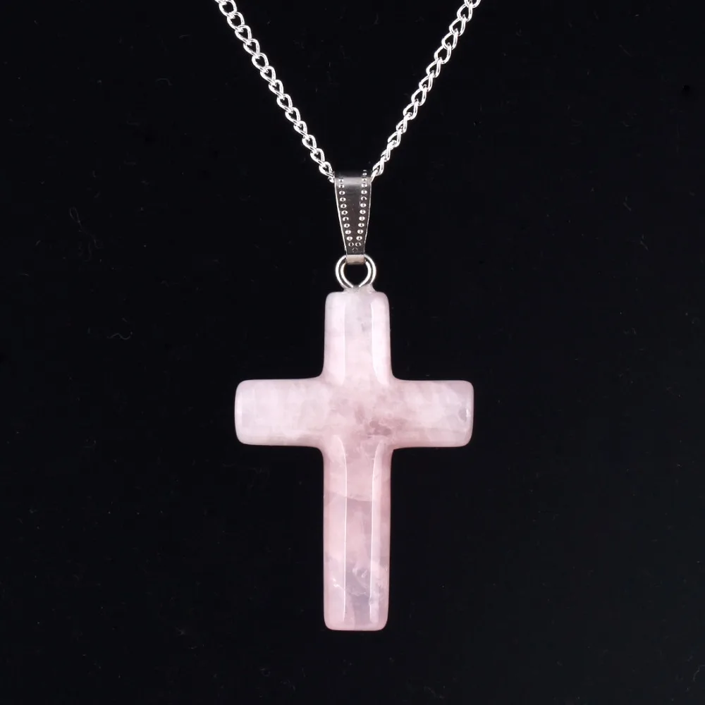 Сердолик Розовый кварц авантюрин Зеленый Опал Точка 1.6 &quotКрест Кулон Камень