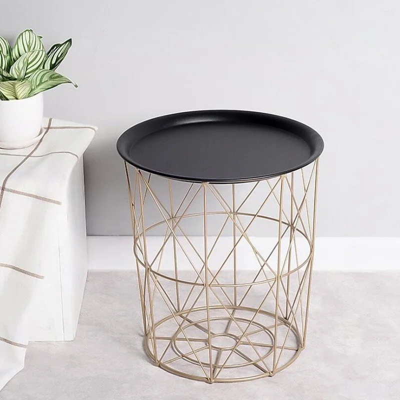 Гостиная стол с чаем фрукты закуски тарелка лоток Золотой металлический