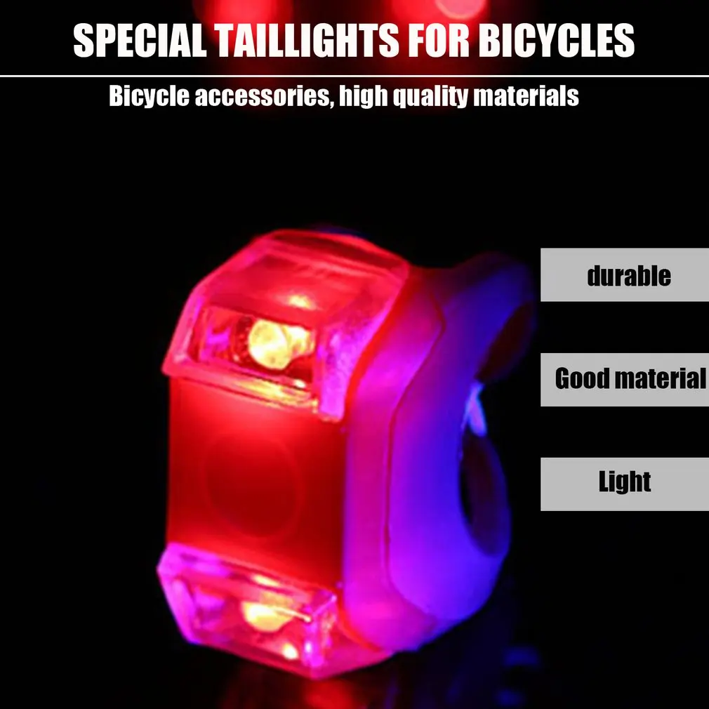Hot Sale Ultra Bright Bike Bicycle Silicone Safety Light LED Lamp Flashlight include battery Dynamic Accessories | Спорт и