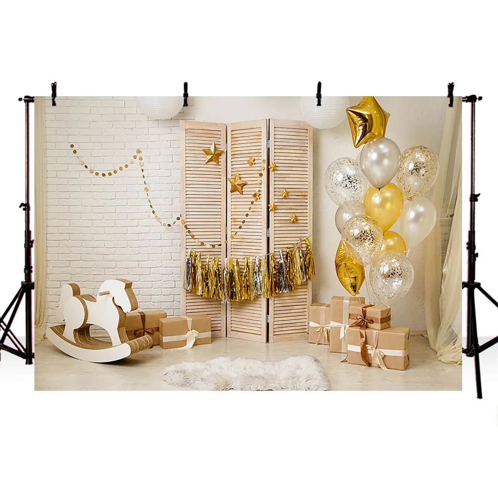 Фон для фотографий первый день рождения воздушный шар цветы белая игрушка