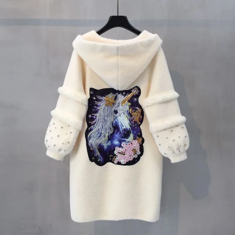 2021 пальто женское длинное зимнее новое свободное однобортное одноцветное с