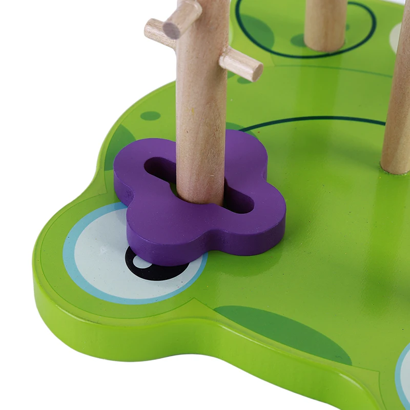 

Wooden Pillar Game 1 3 Years Old Early Childhood Education Frog Shape Four Column Set Column Educational Toy