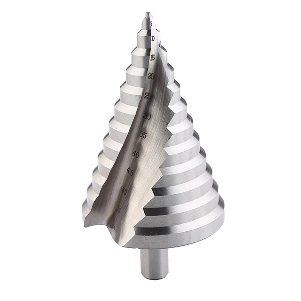

6-60mm Grooved Pagoda Drill Bit Triangle Step Cone Hole Opener Drilling Bit Spiral Drill Head Replacement ToolAccessory