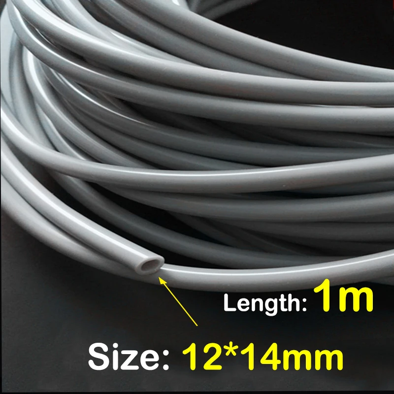Гибкая силиконовая трубка 1 метр, пищевой серый гель диаметром 3, 4, 5, 6, 7, 8, 10, 12, 13, 14, 15, 16, 19 мм, мягкая резиновая трубка для пива, молока, 1 м