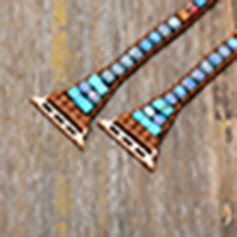 Ремешок для часов из натурального камня яркий ремешок с бусинами в стиле бохо 3