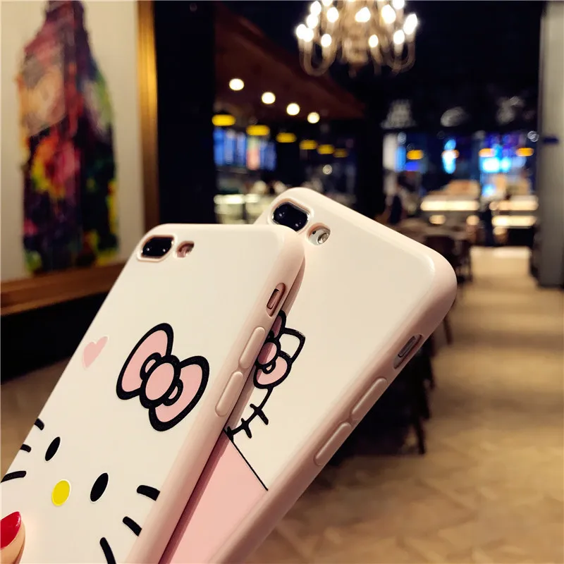 360 милый мягкий чехол с рисунком hello kitty Cat для IPhone XR XS Max X 10 8 7 6 6s Plus+ Передняя пленка из закаленного стекла