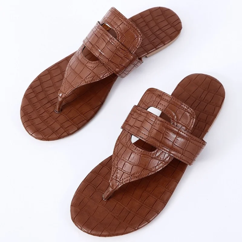 

Sandals Women Summer New Fashion Women's Sandals 2021 Roman Beach Shoes Leather Women's Slipper Casual Flip Flops