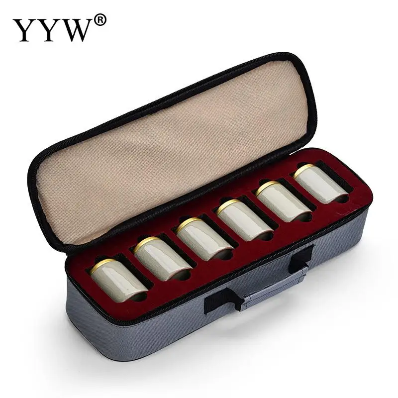 

6pcs Small Tea Box Seal Canister Tea Container Tea Tin Can Storage Boxes & Bins Ceramic Jar Tea Caddies Kitchen Accessories