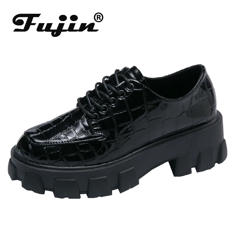 Fujin/женская повседневная обувь Сезон осень Модная женская на толстой подошве со