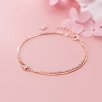 modian real 925 sterling silver luxury double layer single diamond box chain bracelet for women fashion bracelet fine jewelry