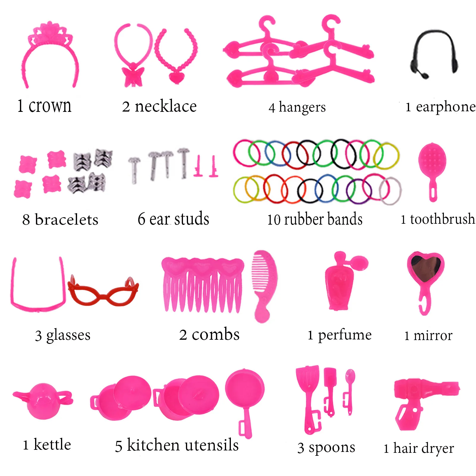 65 шт./набор куклы Барби одежда обувь мебель кухонные аксессуары сумка для 11 8