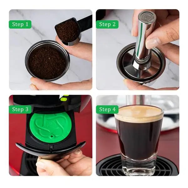 

I Cafilas Comfortable Multi-Pattern Household Stainless Steel Coffee Filter Reusable Coffee Capsule Make for Gusto