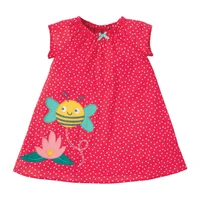 little maven 2021 summer baby girl clothes toddler dot insect print vestiods frocks cute animal red dress for kids 2 7 years