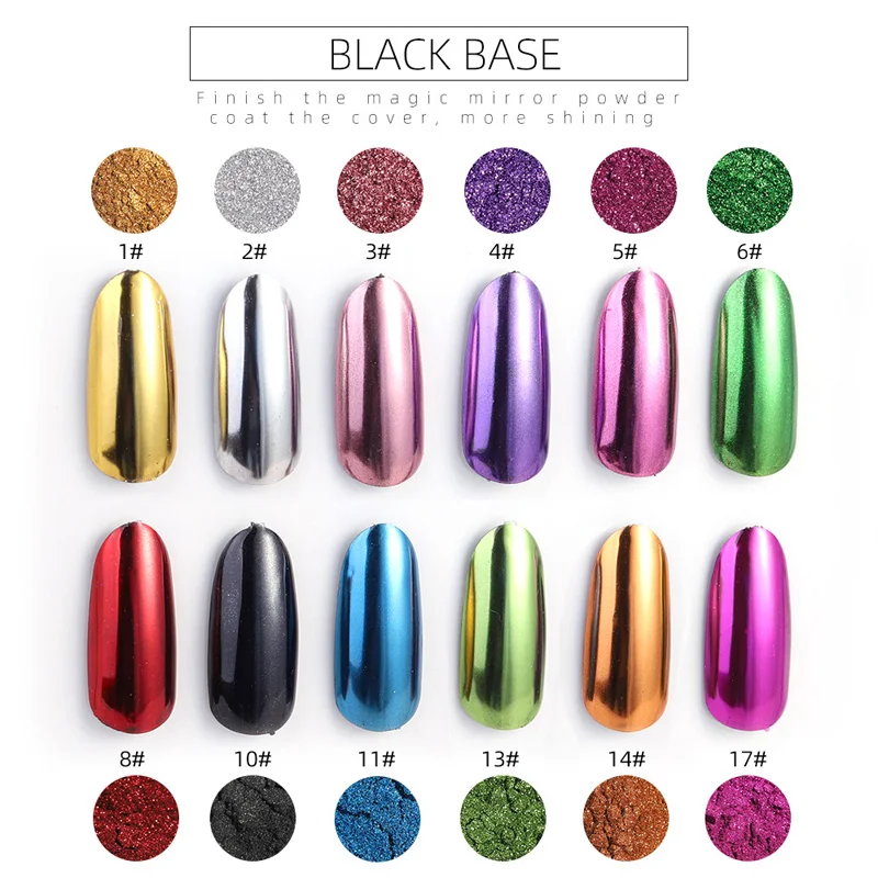 Nail Art зеркальный пигмент с блестящим напылением Dip порошок УФ гель для ногтей