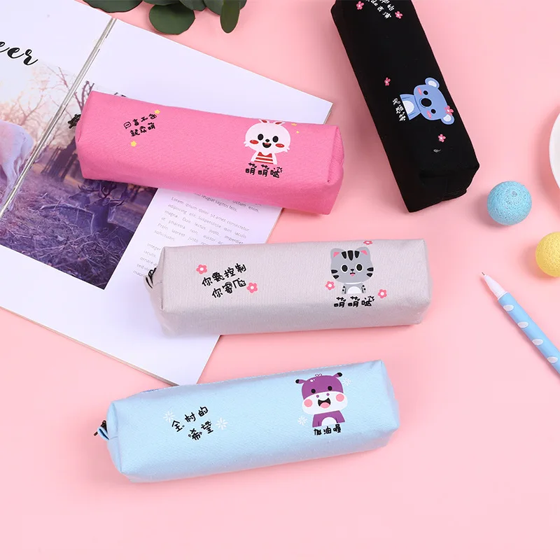 

Korean Cartoon Canvas Pencil Case Student Stationery Box Cloth Art Storage Bag Large Capacity Kawaii School Supplies Cute Pouch