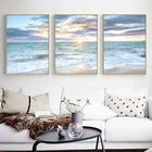 Картина с изображением восхода солнца и берега, алмазная 5d-картина сделай сам с изображением синего Морского Пейзажа, печать волн, Пляжная настенная живопись, домашний декор