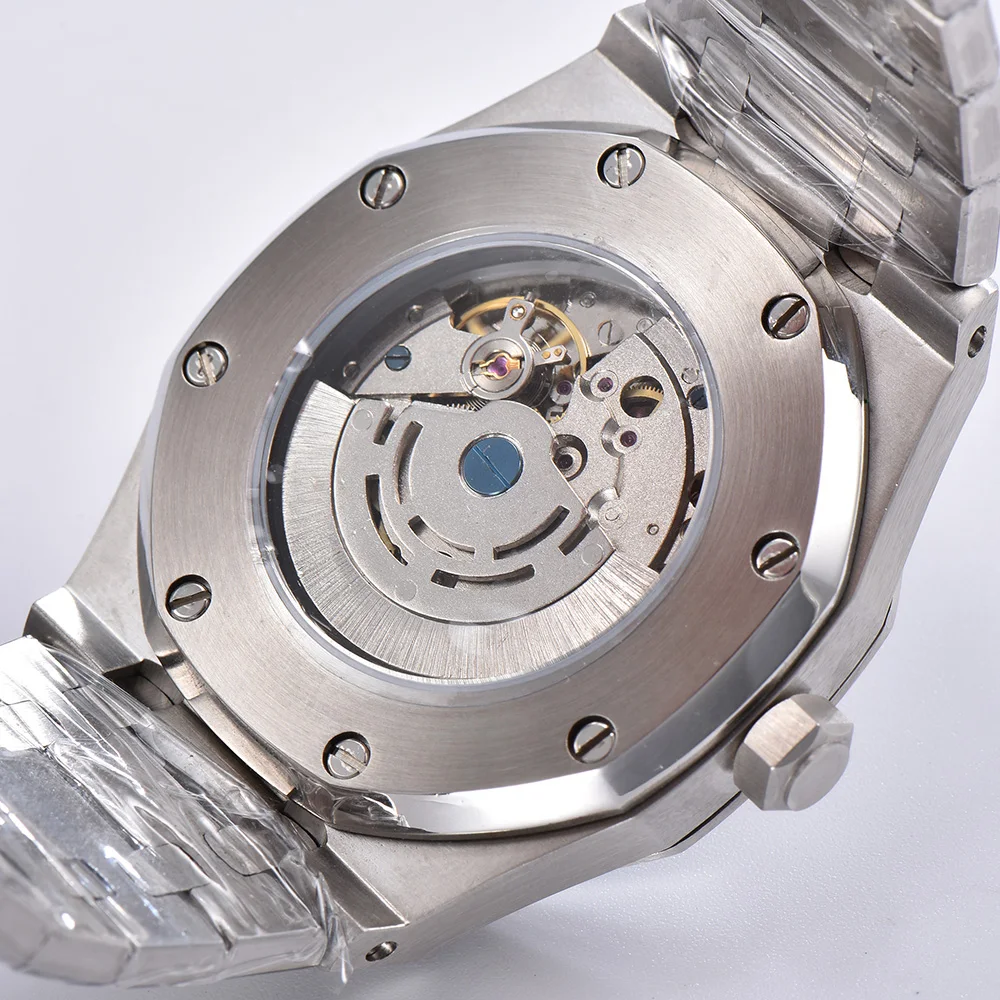 

OUMASHI 41mm Men Watches Watch Automatic Mechanical Luminous Calendar Stainless steel White
