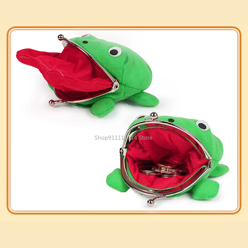 

New Hot Animal Frog Coin Purse Cosplay Props Frog Wallet Anime Cartoon Manga Flannel Coin holder Cute Accessories Gifts Props
