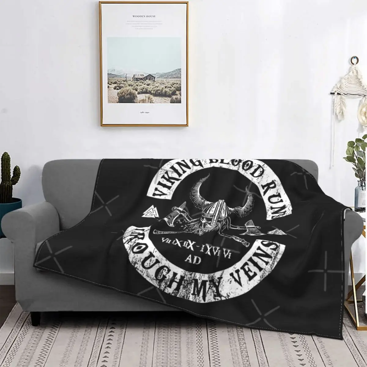 

Manta vikinga, las venas, colcha a cuadros, Edredon de cama, fundas de lana para camas