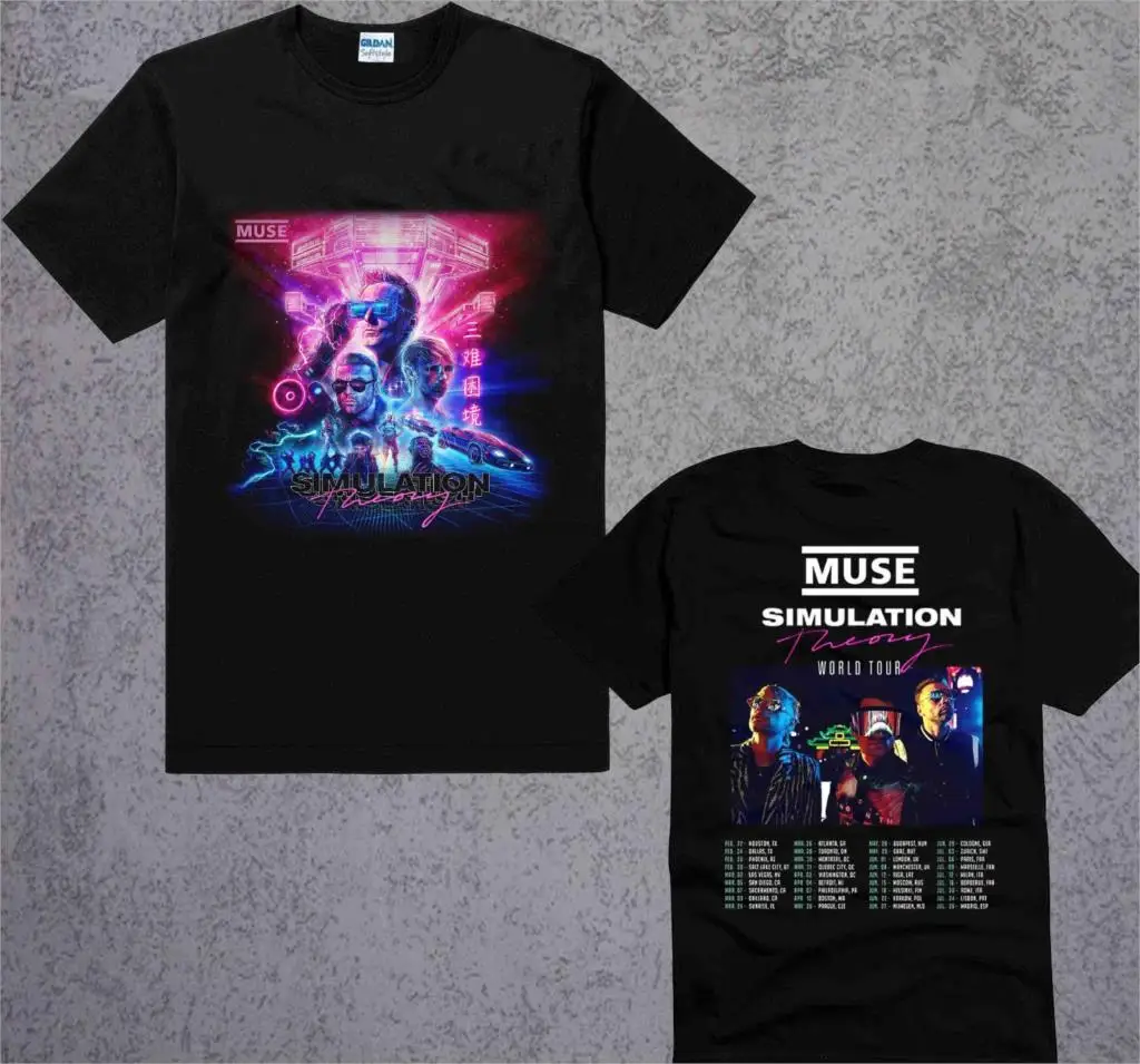 Muse моделирование Тур 2019 лучший дизайн футболка Черная Цвет Размеры S до 3XL ретро