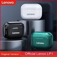 original lenovo lp1 tws earbuds earphones bluetooth wireless headphones touch control sport headset earphones with microphones