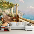 Самоклеящиеся обои на заказ, водостойкие 3D обои с изображением средиземноморского сада, пейзажа, картины маслом, настенные наклейки 3 D